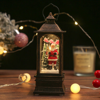 Nostalgische Weihnachtslaterne mit leuchtendem Schneemann Brehn