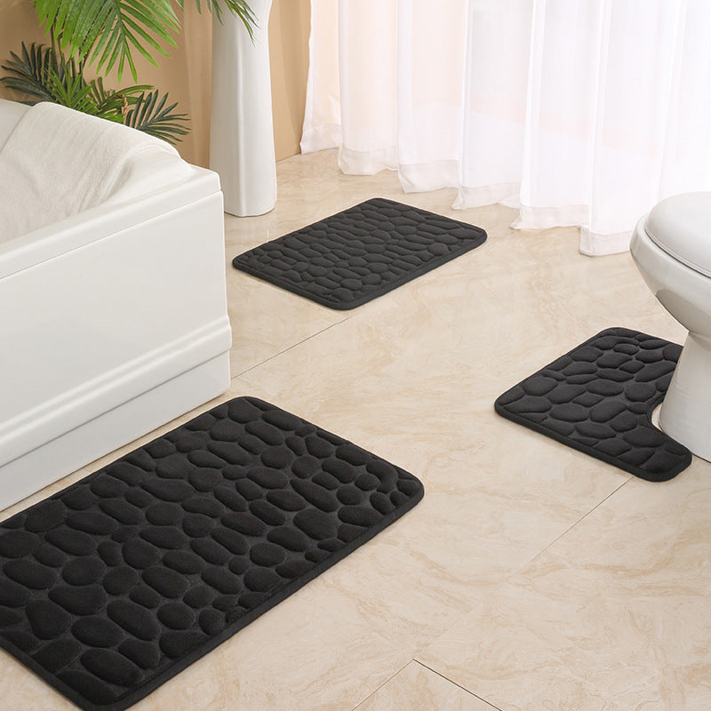 Soft Touch Steinmuster Badezimmerteppich Set Brehn