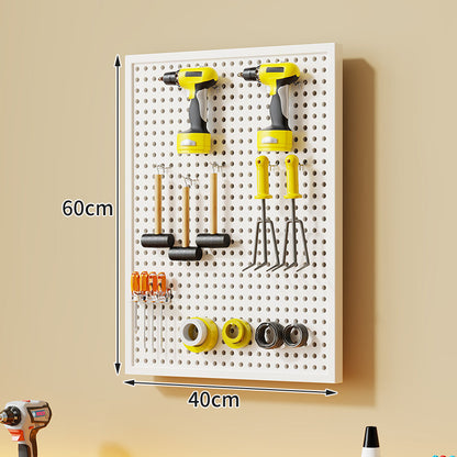 Wandmontierter perforierter Metallwerkzeug-Pegboard-Organizer mit Magnetstreifen und Mehrfachhaken