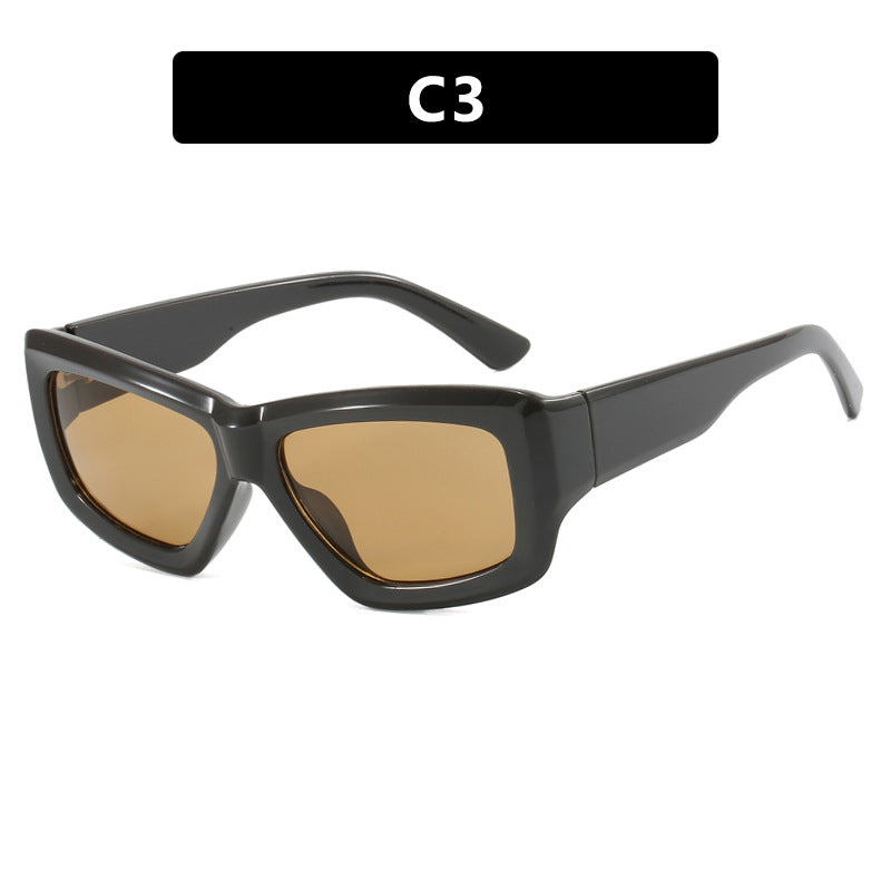 Damen trendige quadratische Sonnenbrille mit transparentem Rahmen und komfortablen Gläsern Brehn