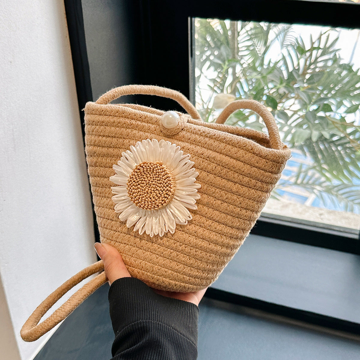 Blumenakzent Handgefertigte Schultertasche