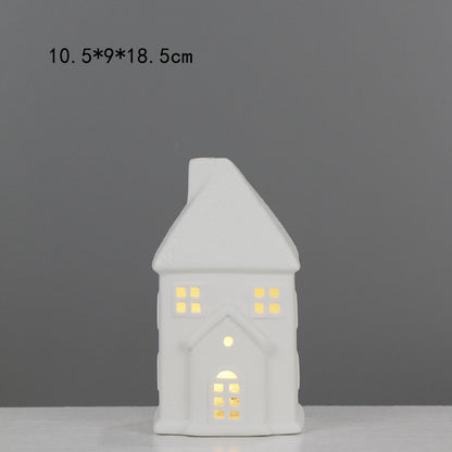 Dekorative hausförmige keramische Nachtlampe Brehn