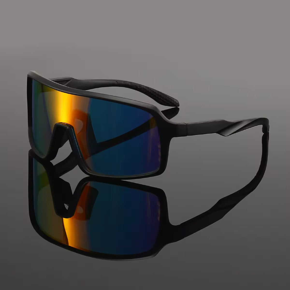 Damen modische Sonnenbrille im futuristischen Design mit großflächigen Gläsern Brehn