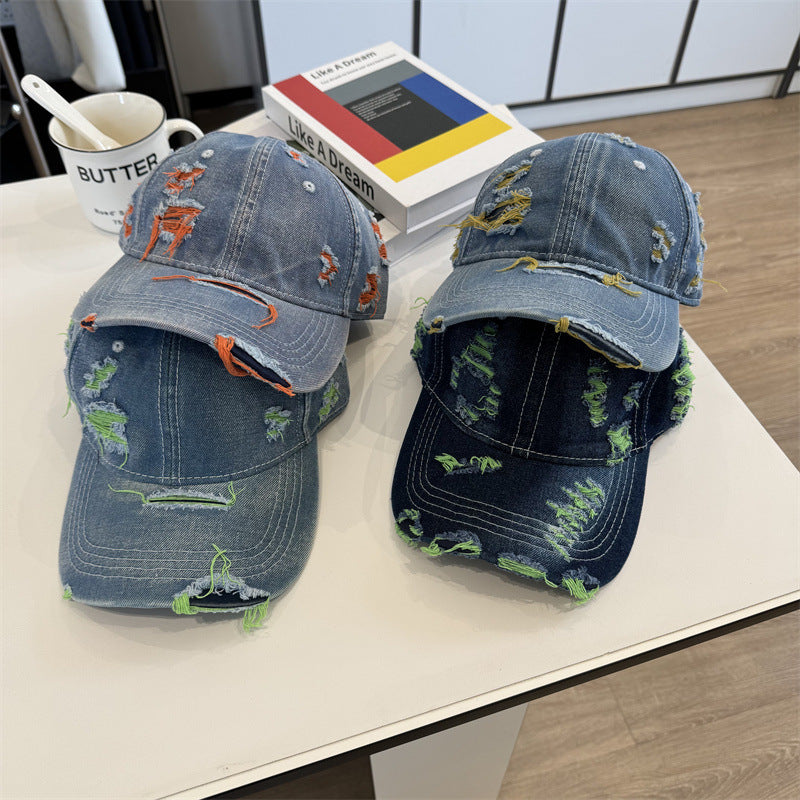 Damen Destroyed Denim Baseball Cap Brehn