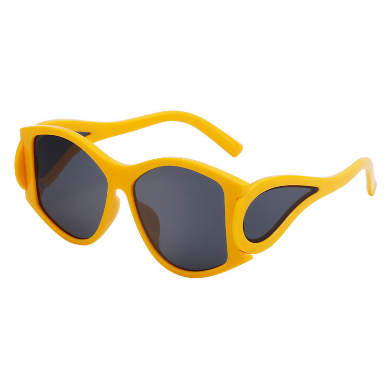 Damen moderne Cat-Eye Sonnenbrille mit einzigartigem Rahmen und UV-Schutz Brehn