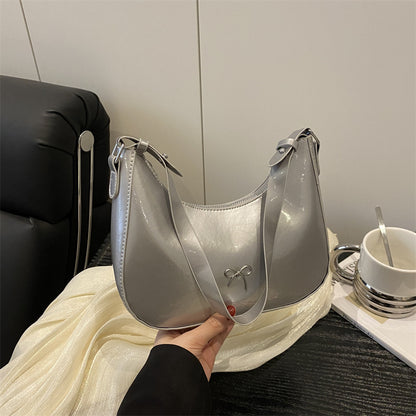 Premium Glänzende Kunstleder Hobo Tasche Brehn