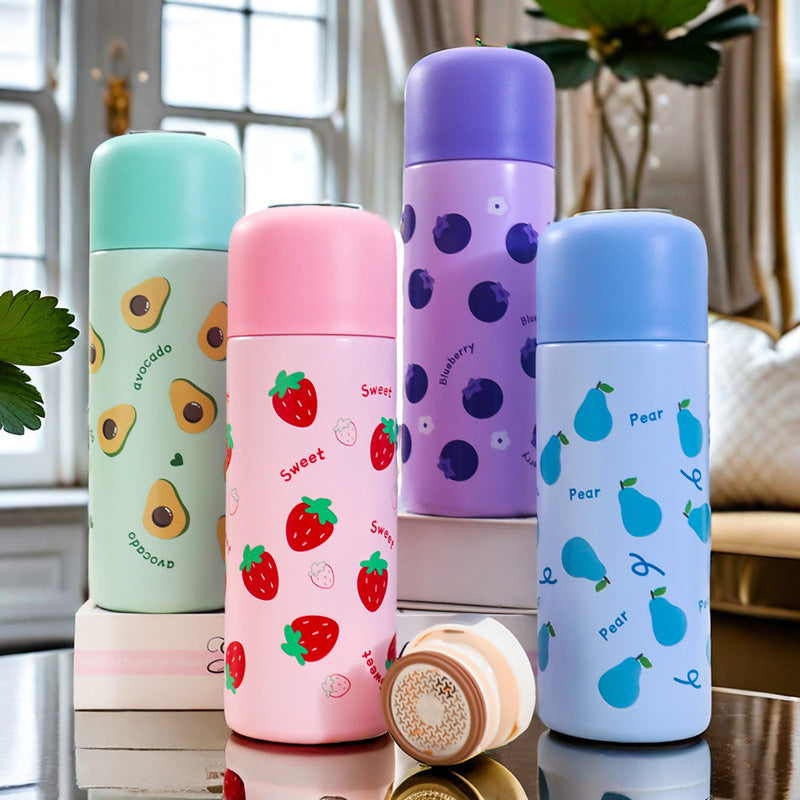 Damen Isolierte Trinkflasche mit fruchtigem Design und ergonomischem Tragegriff Brehn