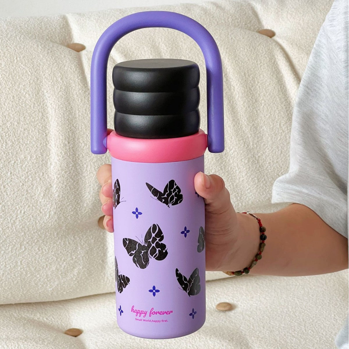 Damen Isolierte Trinkflasche mit Design und praktischem Henkel Brehn