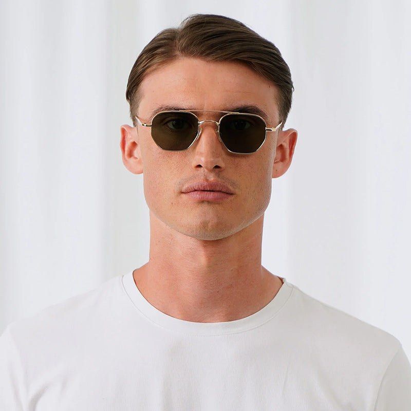 Herren Stilvolle Achtkantige Sonnenbrille Brehn
