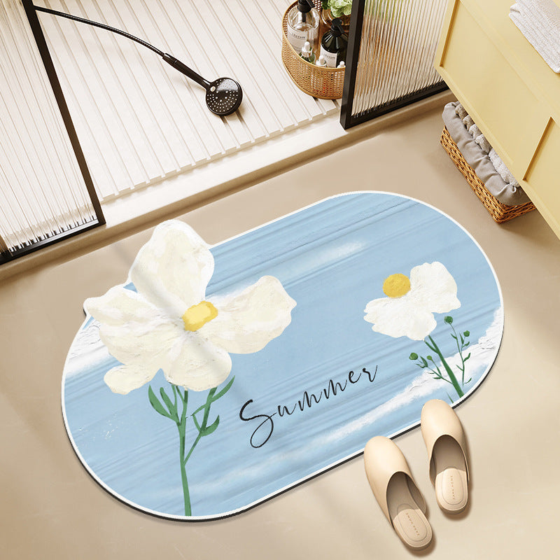 Blumenmuster Memory Foam Badezimmermatte