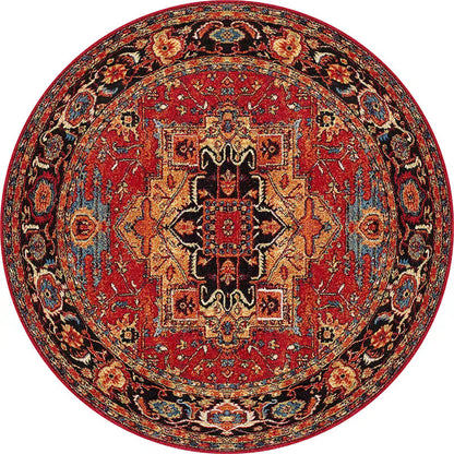 Runder Vintage Floral Teppich