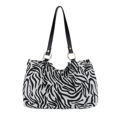 Stylische Zebra-Print-Canvas-Shopper-Tasche Brehn