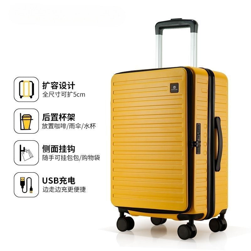 Hartschalen Trolley Mit Integrierter Usb-Ladestation Und Erweiterbarem Stauraum Brehn