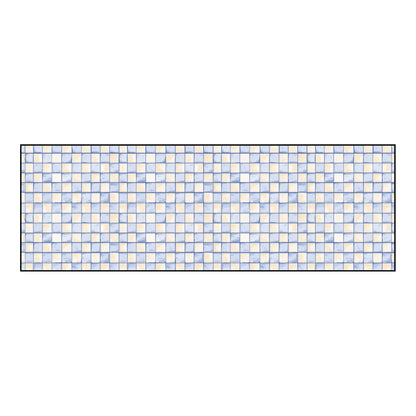 Absorbent Anti-Slip Bathroom Threshold Runner Mat with Mosaic Grid Print