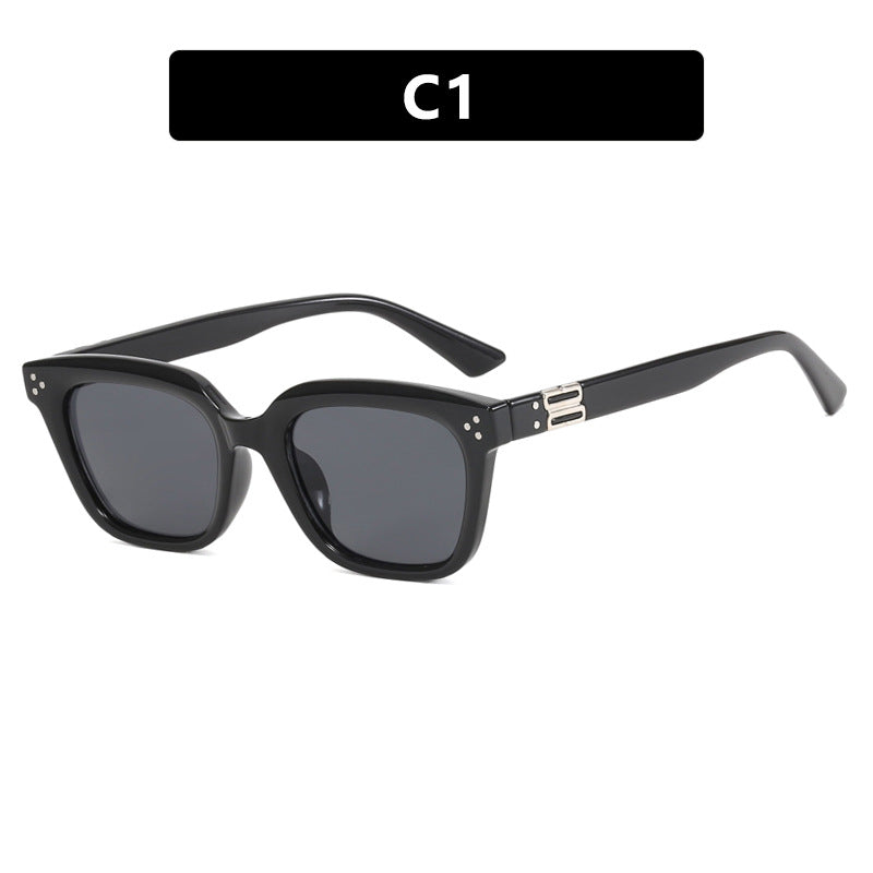 Damen modische quadratische Sonnenbrille mit stylishem Rahmen und braunen Gläsern Brehn