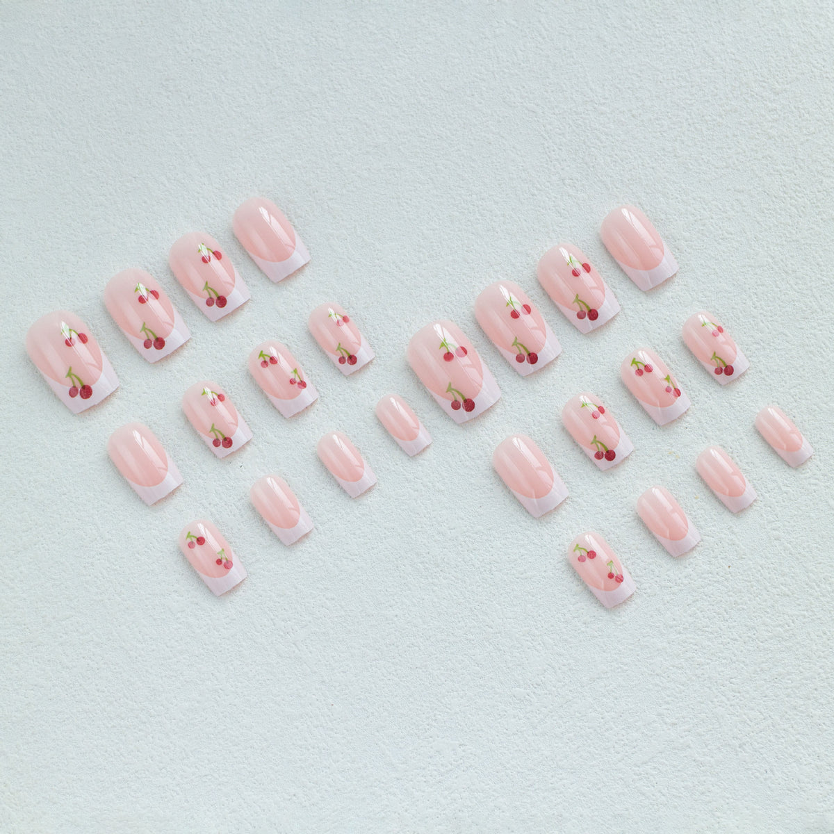 Kirschblüten Französischer Tipp Nagelkunstset
