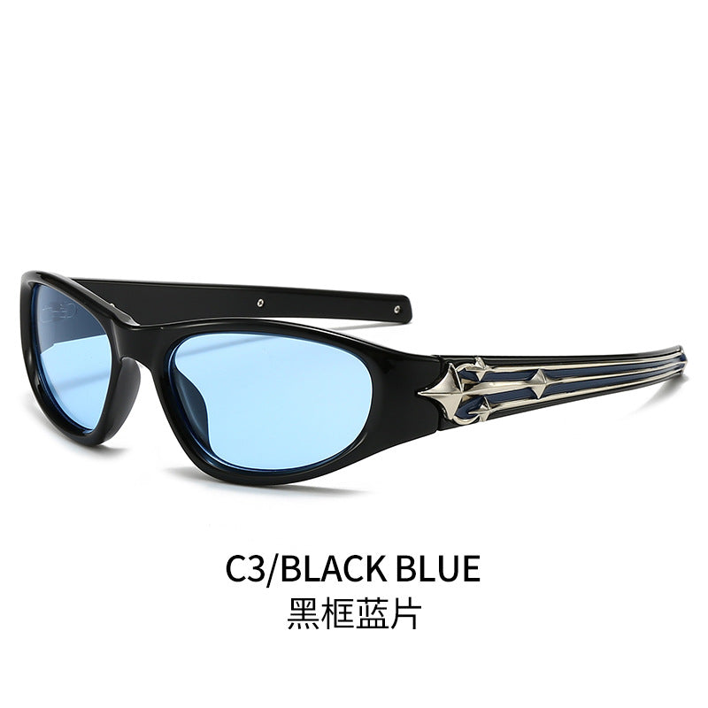 Damen Sportliche Sonnenbrille im modernen Design mit stylischem Metallrahmen Brehn