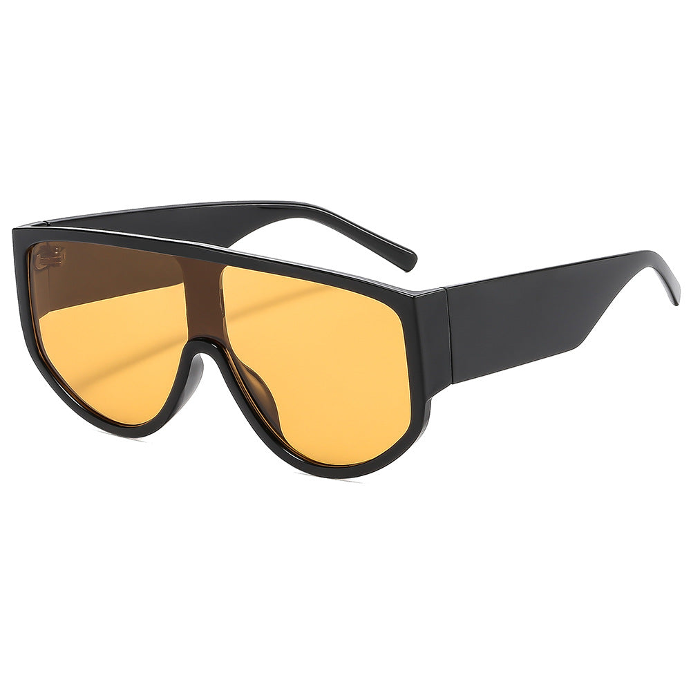Damen Fashion-Sonnenbrille mit futuristischem, transparentem Rahmen und großem Schutz Brehn