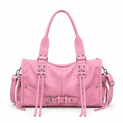 Elegante strukturierte Lederhandtasche