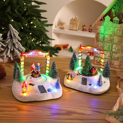 Festliche Weihnachtsdekoration mit Lichtern Brehn
