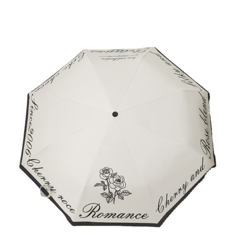 Damen Faltbarer Winddichter Regenschirm mit floralem Design Brehn