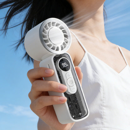 Damen tragbarer Handventilator mit LED-Display und digitaler Akkustandsanzeige Brehn
