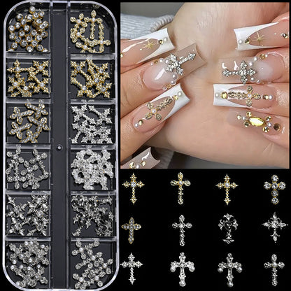 Dekorative Strass-Nagelkunst-Anhänger Set