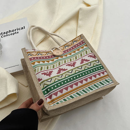 Ethnisch gemusterte Canvas Einkaufstasche