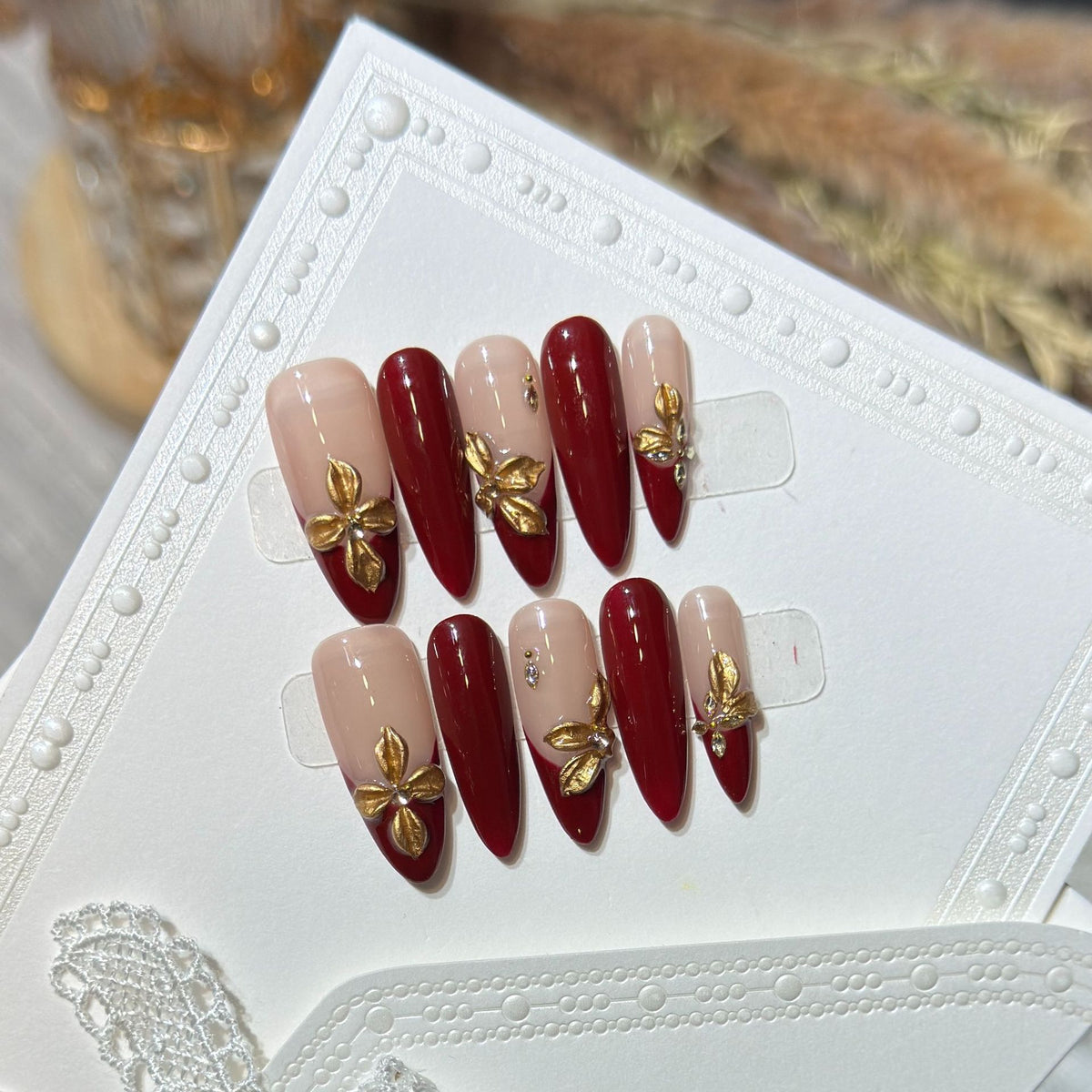 Luxuriöser Floraler Acrylnagel-Set Brehn