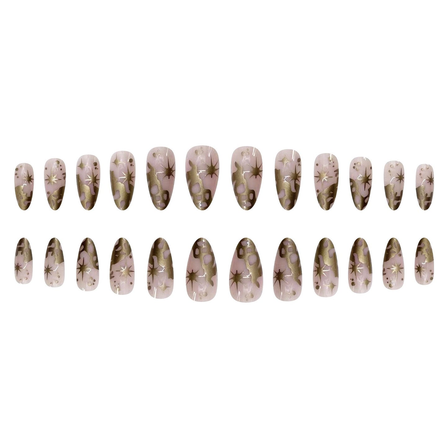 Trendige Kunstnagelspitzen mit luxuriösen Goldakzenten Brehn