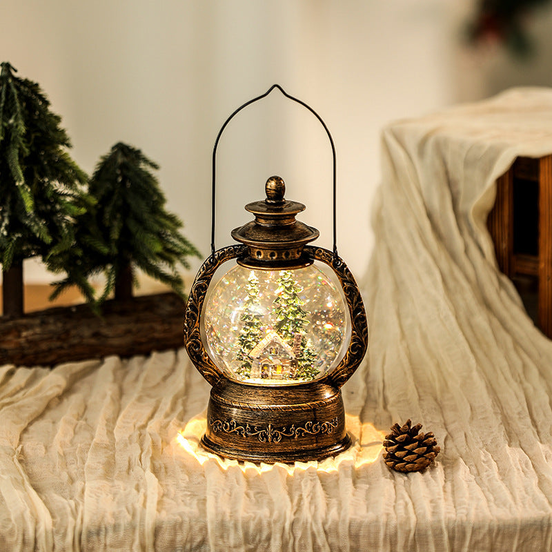 Nostalgische Weihnachtslaterne mit Schneekugel Brehn