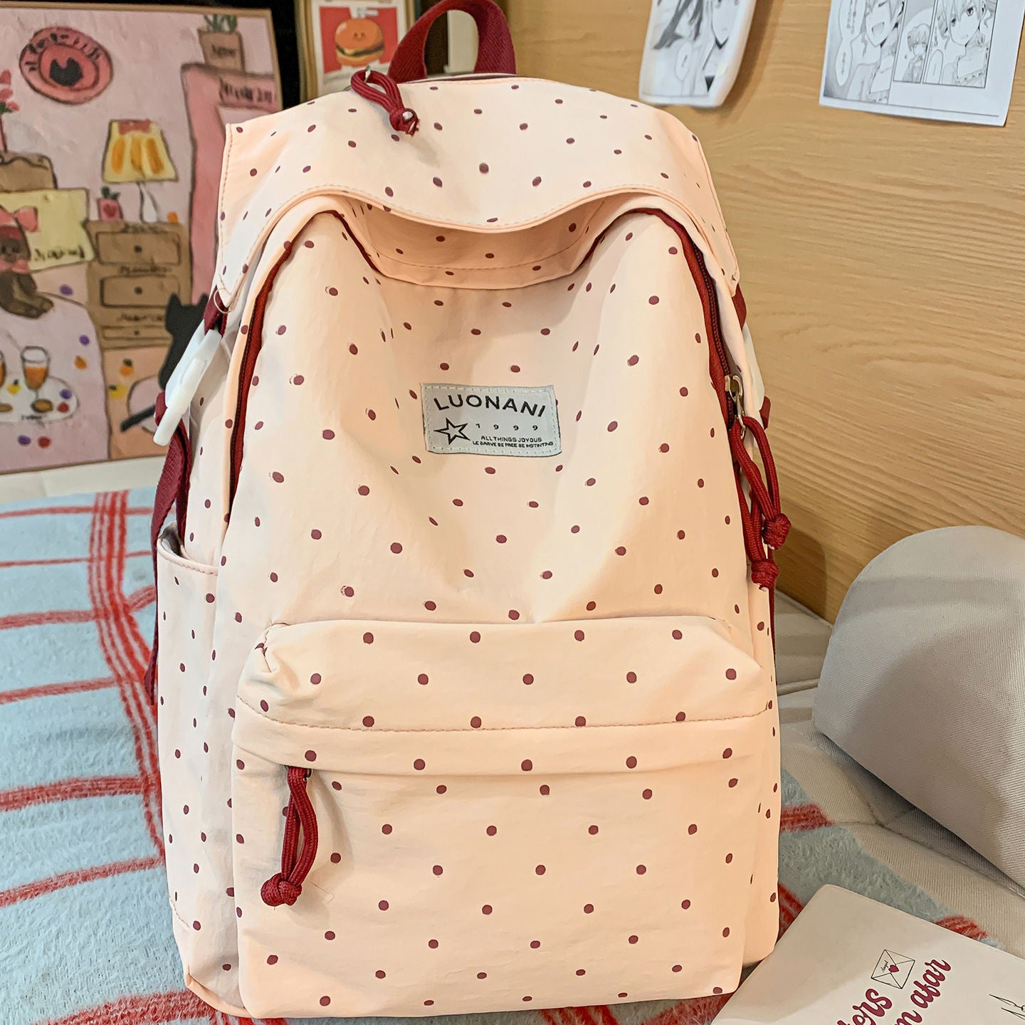 Punkte-Canvas-Rucksack Brehn