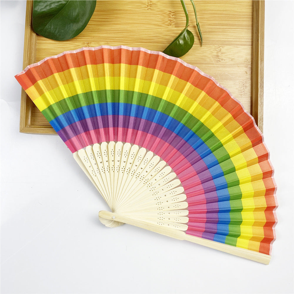 Damen bunter Handfächer mit kunstvollem Design Brehn
