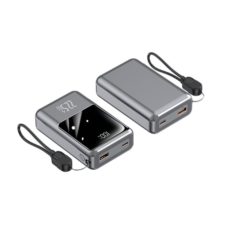 Tragbare Powerbank mit Multifunktionalem Ladekabel und Digitaler Anzeige Brehn