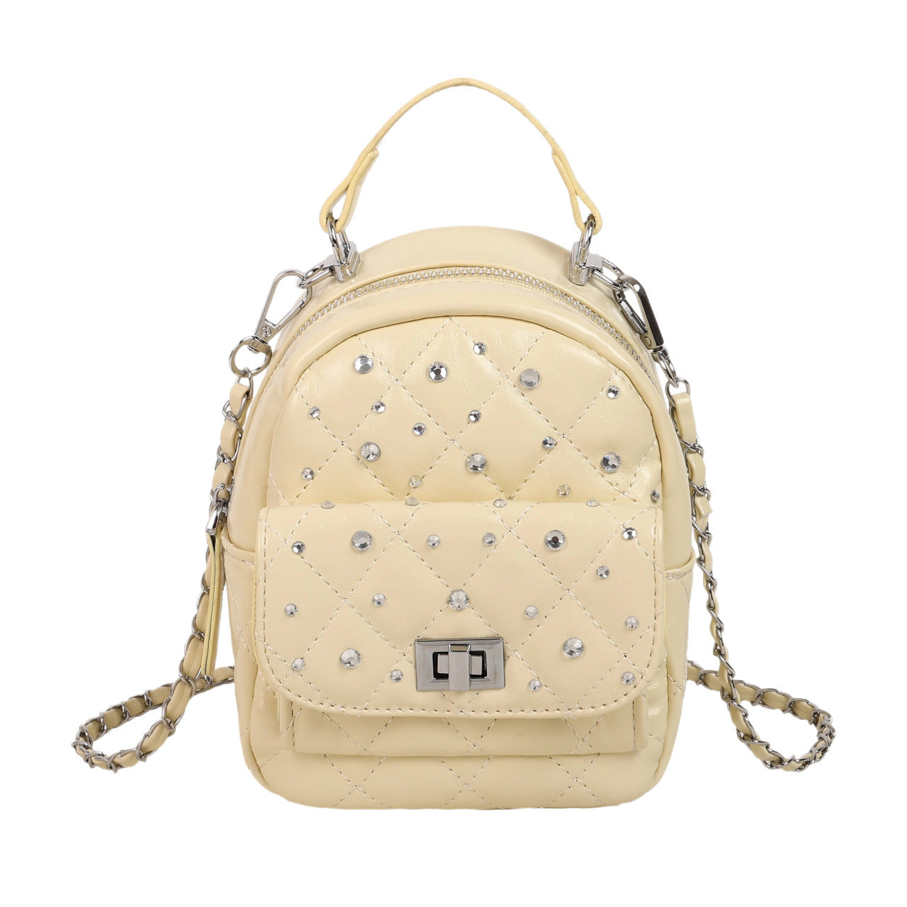 Quilted Mini-Rucksack mit Strass-Akzenten Brehn