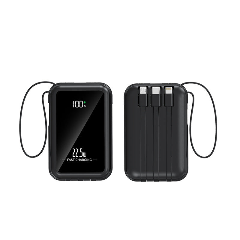 Tragbare Powerbank mit integrierter digitaler Anzeige und vielseitigem Kabelsystem Brehn