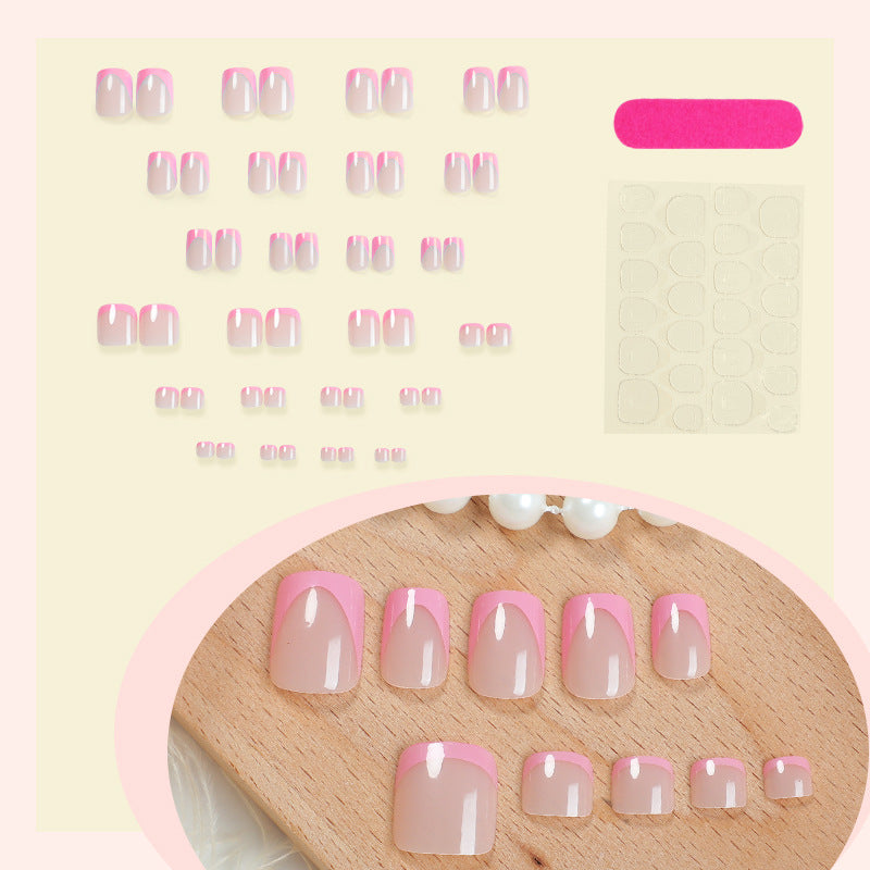 Premium French Tip Press-On Nails Set mit elegantem Verlauf-Design Brehn