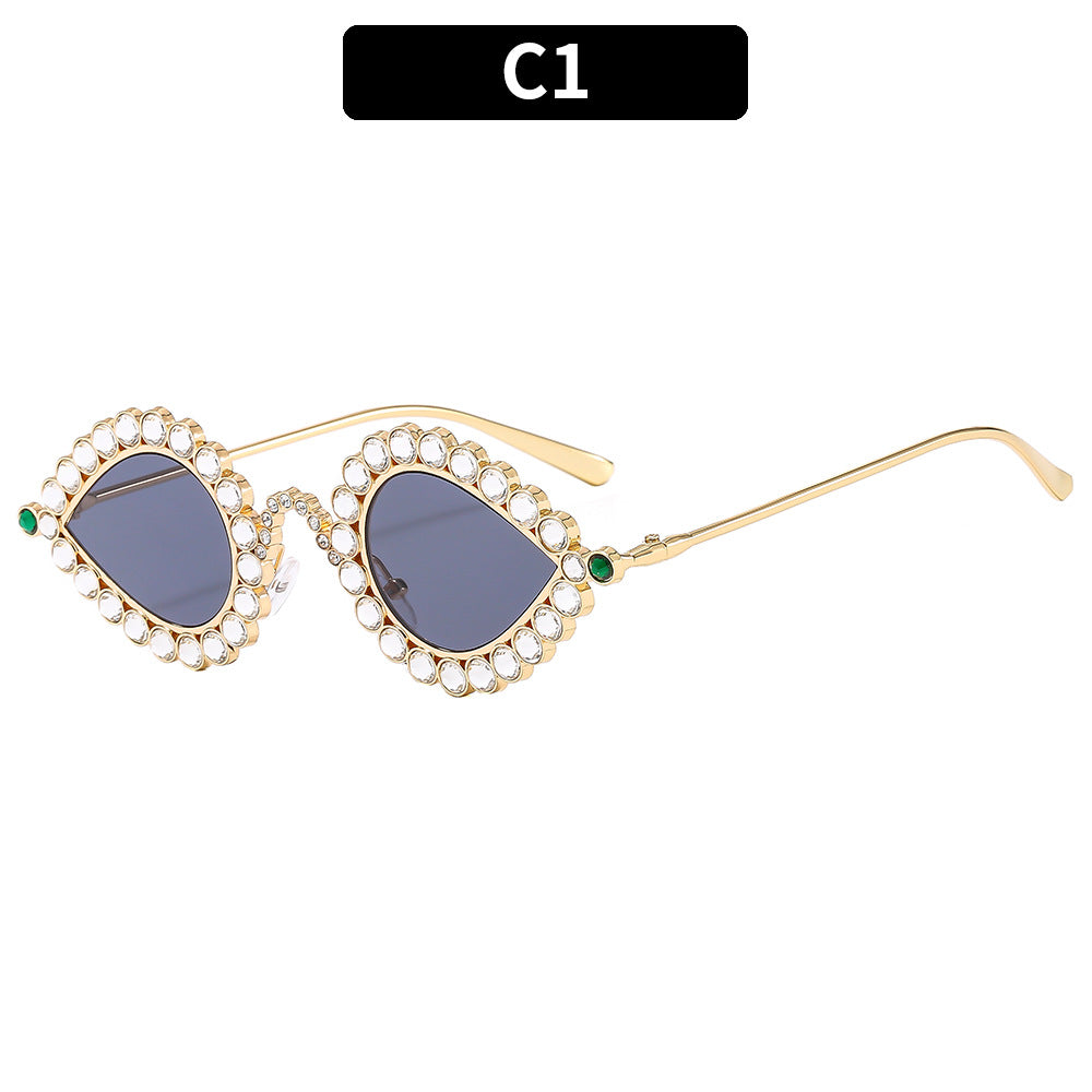 Dekorative Strass Katzenaugen Sonnenbrille
