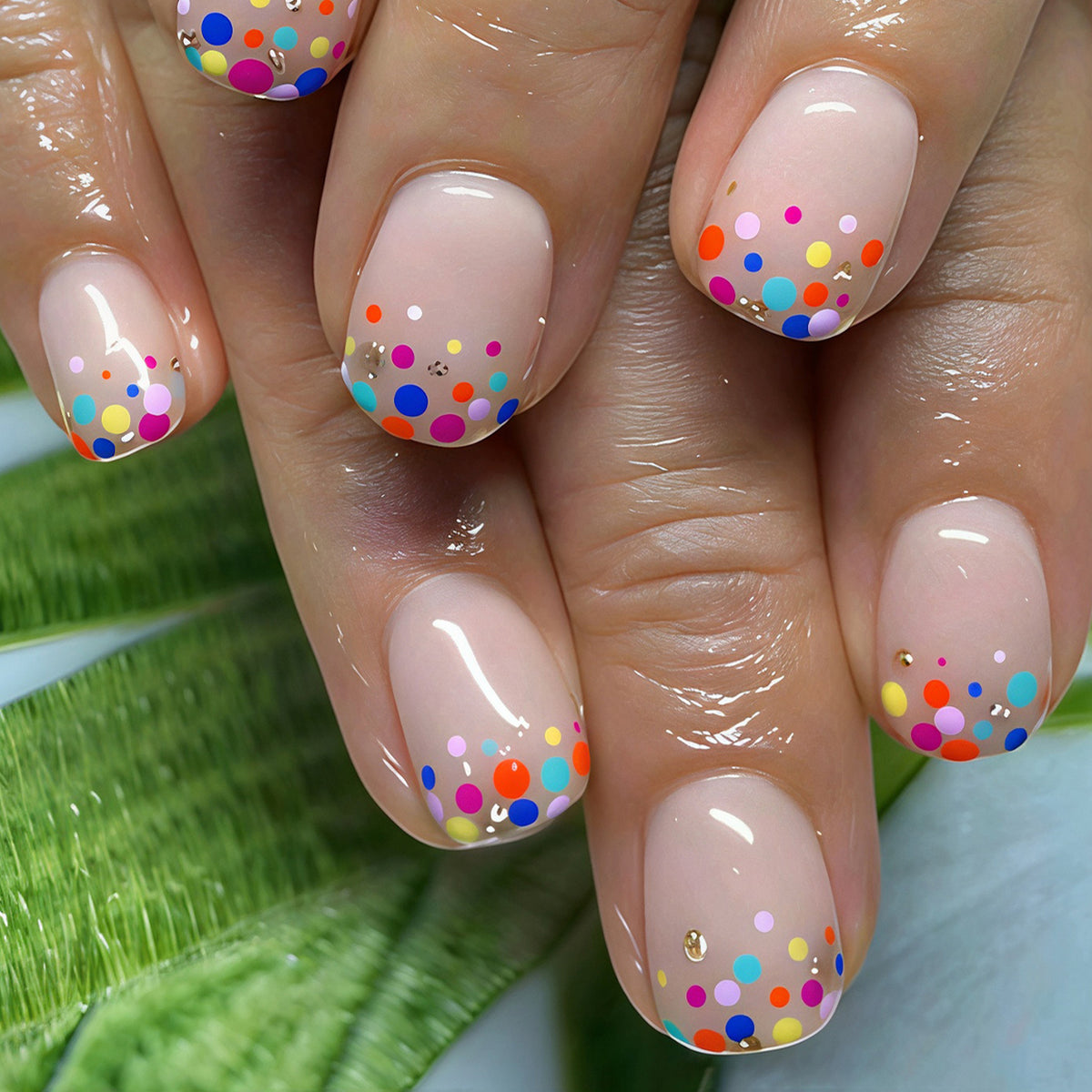 Dekoratives Punktmuster Press-On Nail Art Brehn