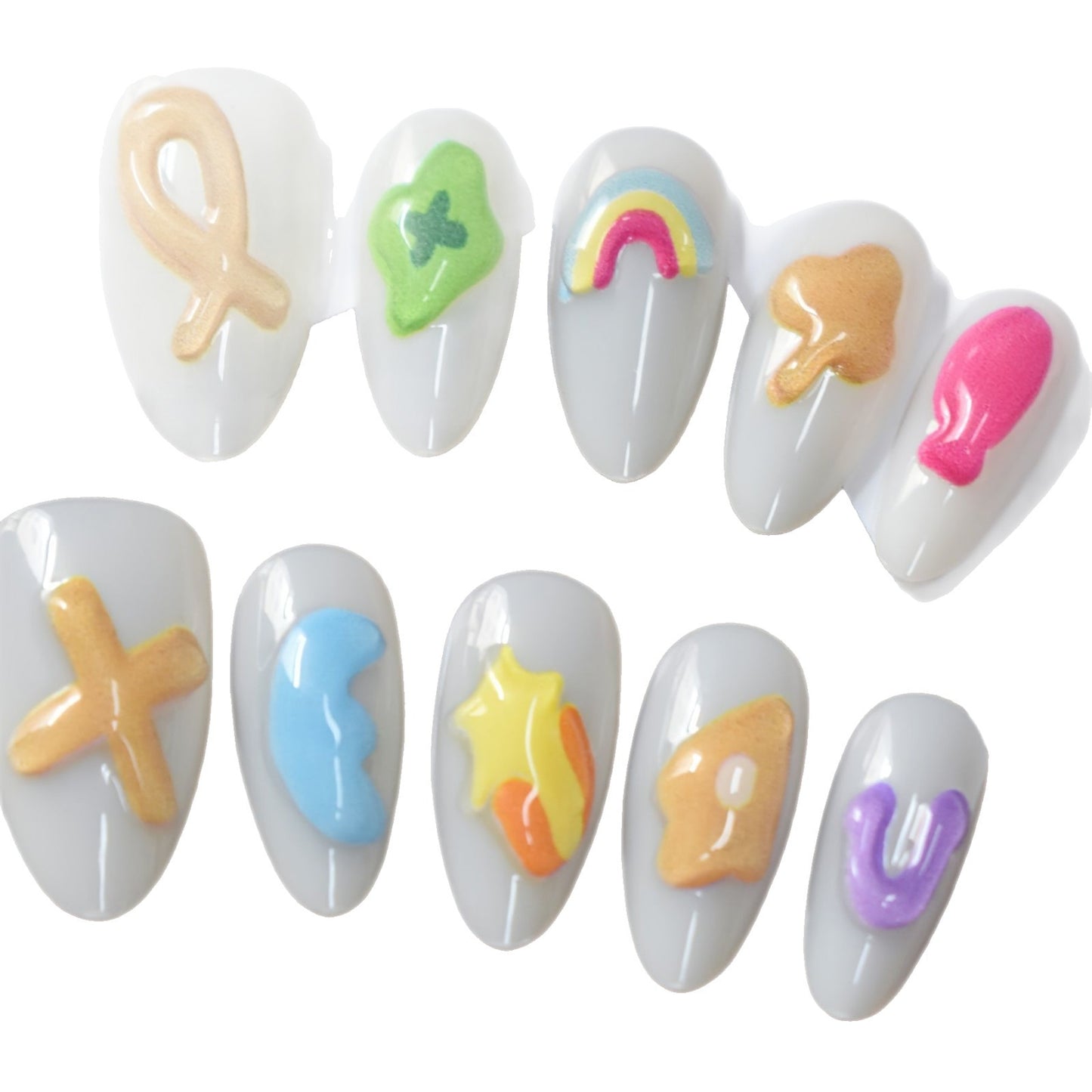 Künstlerisches Gel-Nagelkunst-Design Brehn