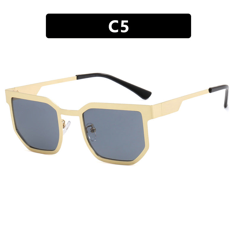 Damenmoderne Sonnenbrille im trendigen rechteckigen Design mit schmalem Metallrahmen Brehn