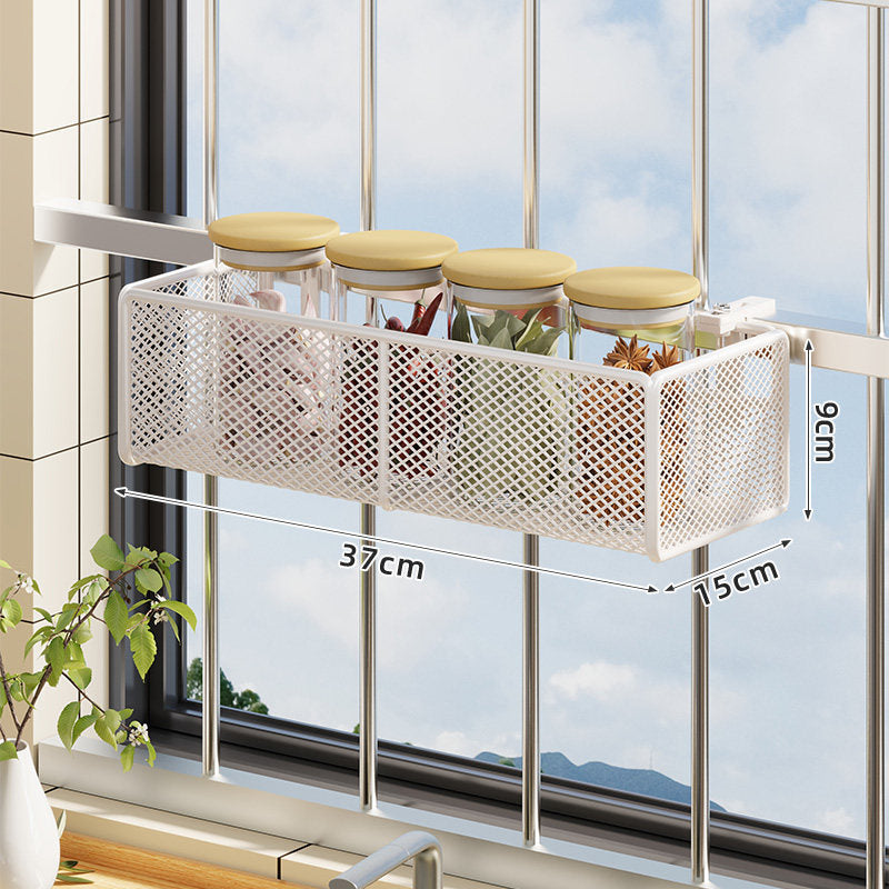 Fenster-Bar hängender Netzspeicherkorb mit mehreren Haken
