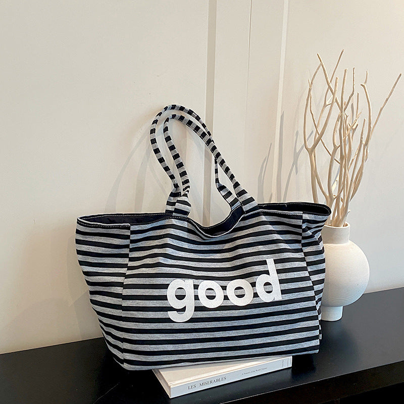 WoSpacious Canvas Strandtas Brehn