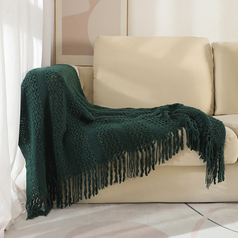Gemütliche Strickwurfdecke