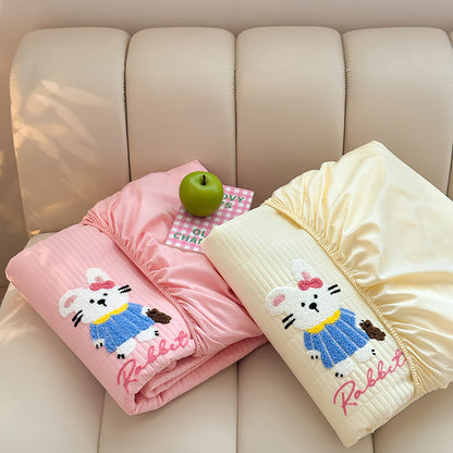 Gestepptes Fitted-Matratze-Topper mit gesticktem Panda-Motiv