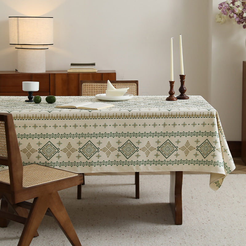 Rechteckige Tischdecke im Boho-Ornament mit Leinenoptik Brehn