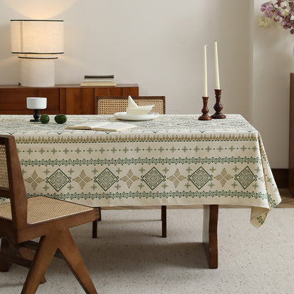 Rechteckige Tischdecke im Boho-Ornament mit Leinenoptik Brehn