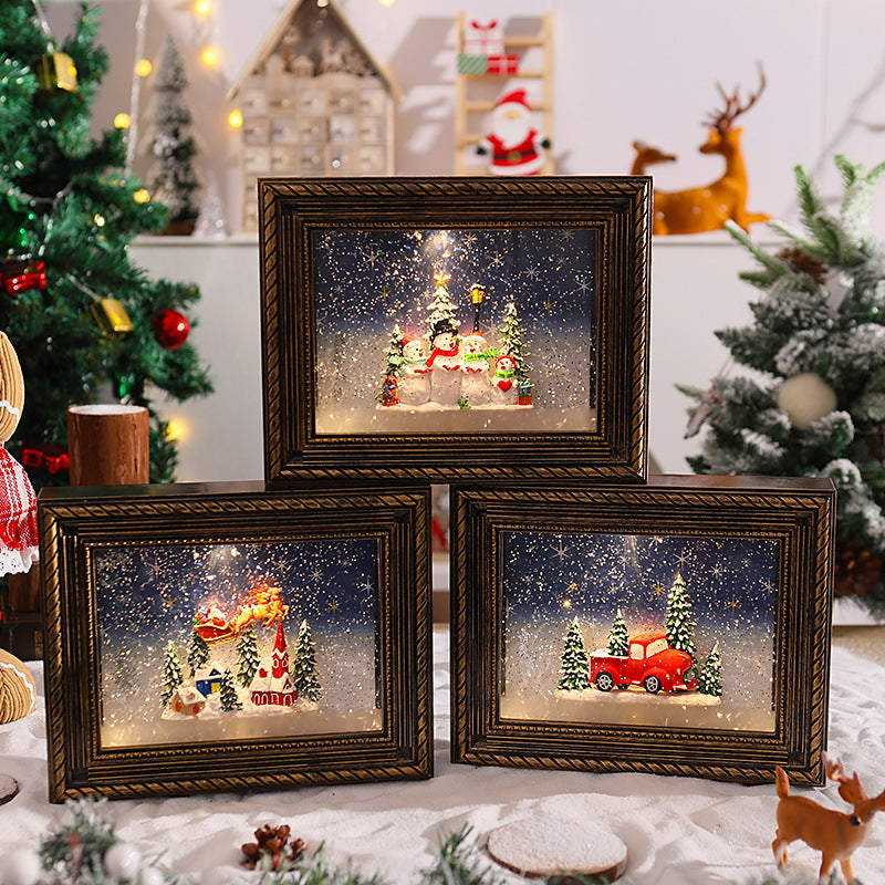 Dekoratives Weihnachtsmotiv mit Schneemännern Brehn