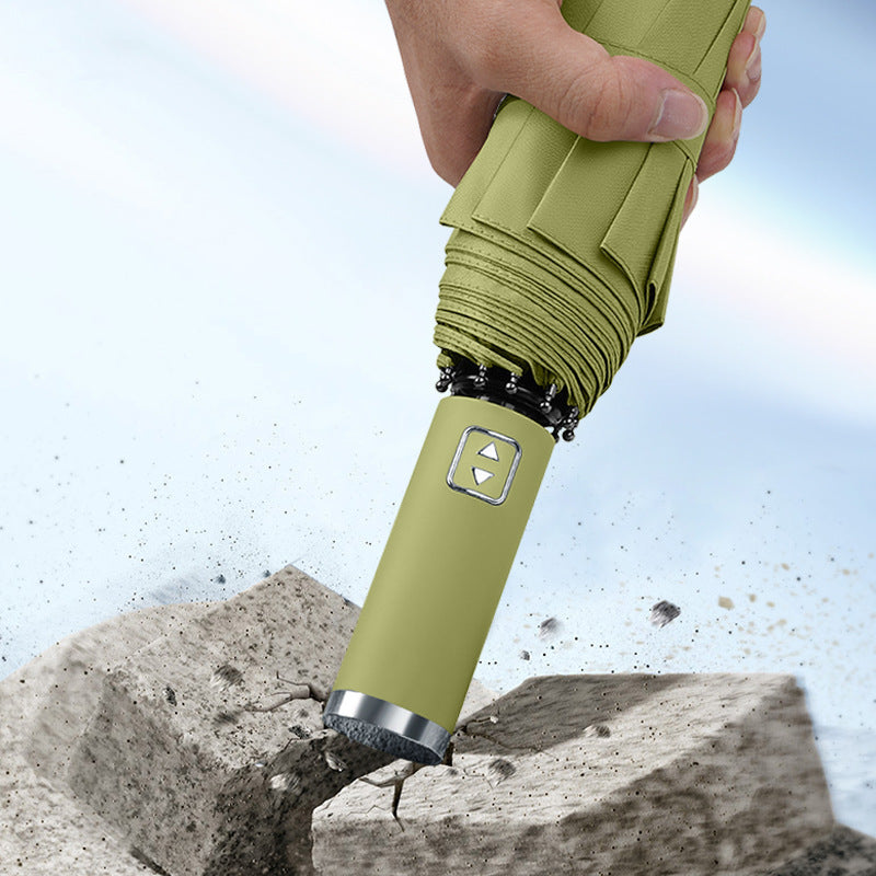 Damen Automatischer UV-Schutz-Faltschirm mit ergonomischem Griff Brehn