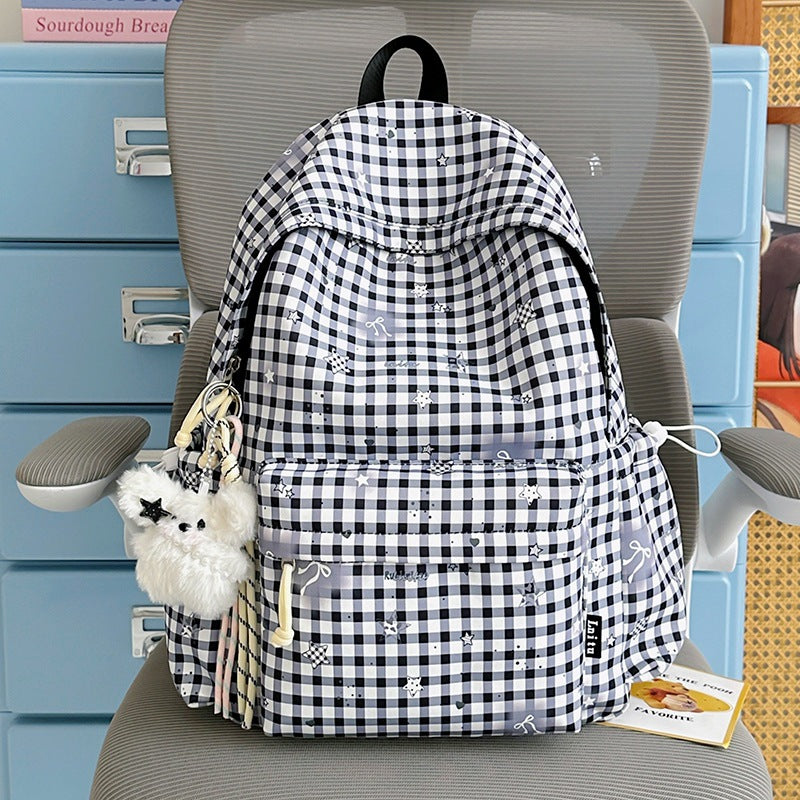 Stylische karierte Druck Rucksack Brehn